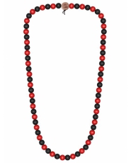 Wood Fellas Deluxe Pearl Necklace - Black / Red