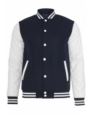 Oldschool College Jacket - Urban Classics - Navy / White
