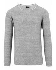Fine Knit Melange Cotton Sweater - Urban Classics - Grey Melange