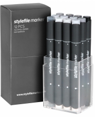 Stylefile Marker - 12er Set - Neutral Grey