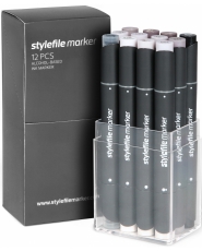 Stylefile Marker - 12er Set - Warm Grey