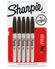 Sharpie Fine Point Marker - Black - 5er Set