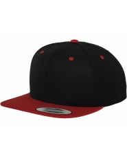 Yupoong Classic Snapback Cap - Black / Red