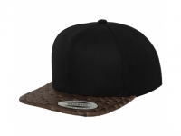 Flexfit Leather Snapback Cap - Black / Ostrich