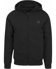 Hooded Cotton Zip Jacket - Urban Classics - Black